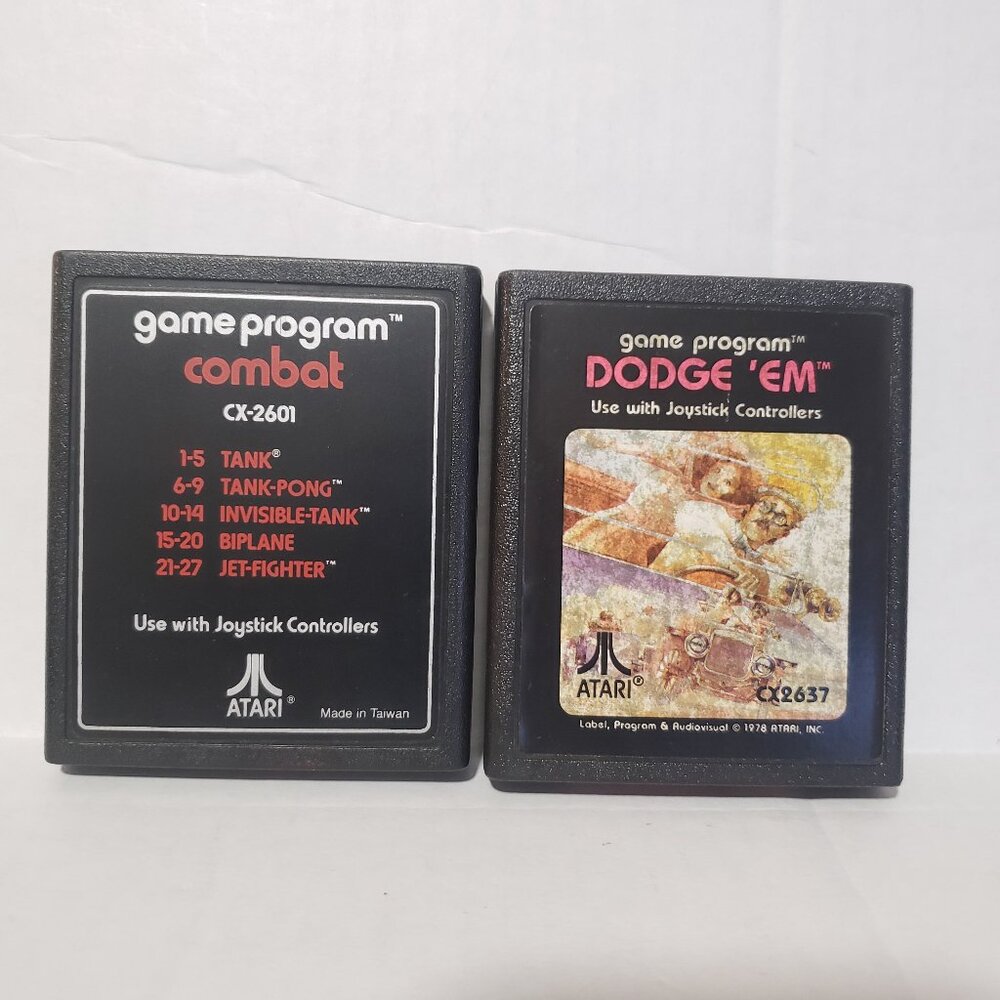 Combat and Dodge' EM Atari 2600 Video Games Vintage - Set of 2. Tested